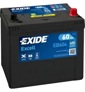 EXIDE Μπαταρία Excell 60AH/480A EB604