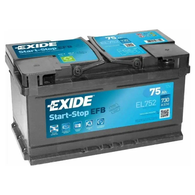 EXIDE Μπαταρία EFB 75AH/730A EL752