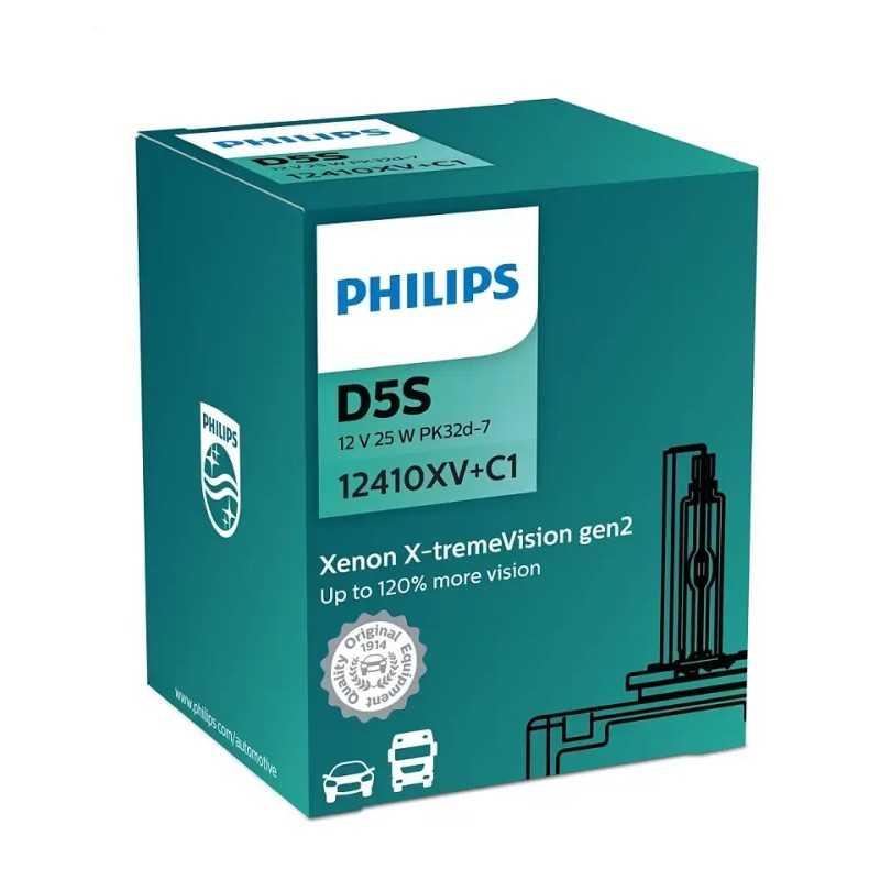 PHILIPS Λάμπα XENON D5S X-Treme Vision Gen2 12V 25W 12410XV+C1 PHILIPS Λάμπα XENON D5S X-Treme Vision Gen2 12V 25W 12410XV+C1