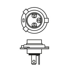 BOSCH Λάμπα H4 Αλογόνου Pure Light 12V 60/55W 1987302803 (1 τεμ)