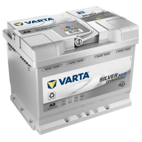 VARTA Μπαταρία A8 60AH/680A Silver Dynamic AGM 242x175x190