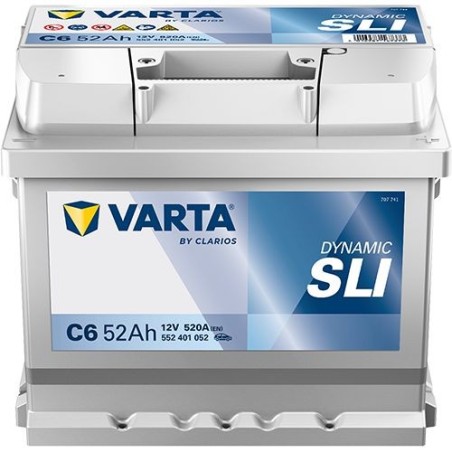 VARTA Μπαταρία C6 52AH/520A Silver Dynamic 207x175x175