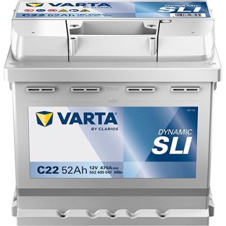 VARTA Μπαταρία C22 52AH/470A Dynamic SLI 207x175x190