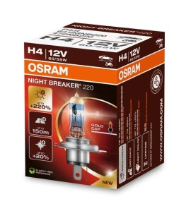 Osram Λάμπες H4 Night Breaker +220% 12V 60/55W 64193NB220 (1τεμ)